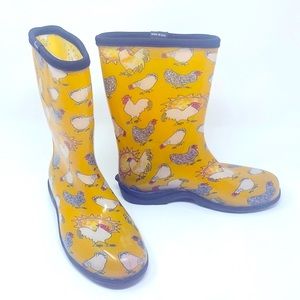 Sloggers yellow chicken hen rain boots womens 8